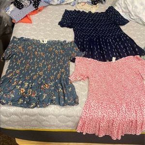 3 pack medium Japan off shoulder shirts